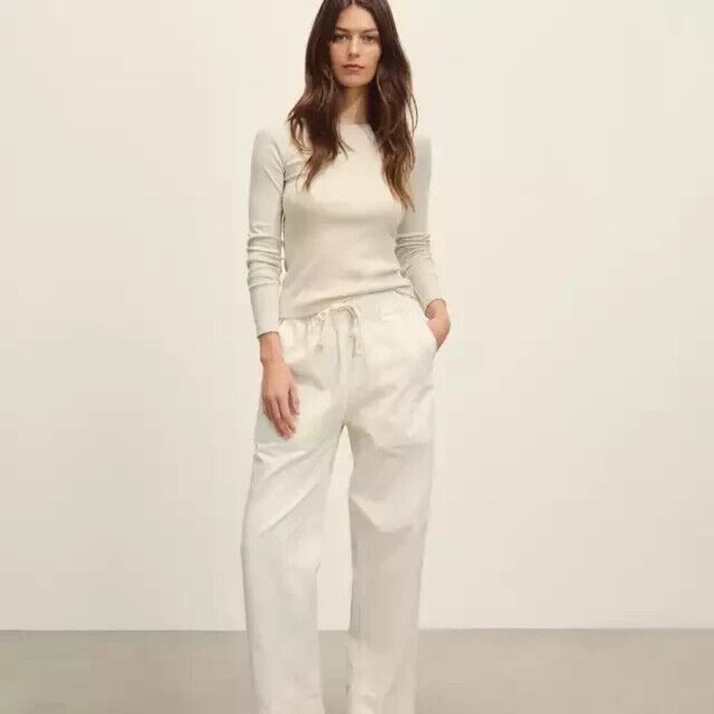 BUCK MASON Natural Herringbone Twill Utility Pull on Pants cotton size Medium